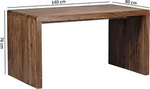 WOHNLING Schreibtisch braun rechteckig, Wangen-Gestell braun 140,0 x 80,0 cm