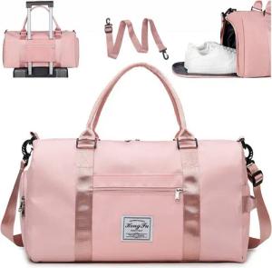 wohnTRAUM24 Reisetasche Sporttasche wasserdicht Handgepäck-Taschen mit Nassfach & Schuhfach, Travel Gym Tasche Fitnesstasche mit Schultergurt für Herren Damen