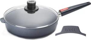 WOLL MADE IN GERMANY Bratpfanne Woll Hochrandpfanne inkl. Glasdeckel & Schutzgriff, Aluminiumguss, Induktionsgeeignet