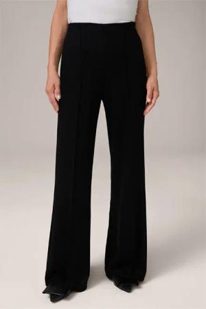 Wolljersey-Marlene-Hose in Schwarz
