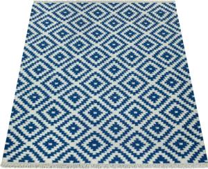 Wollteppich Kenolia blau 60x110 cm