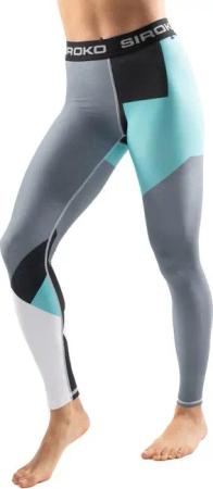 Women Winter sports thermal base layer pants Ether Turquoise