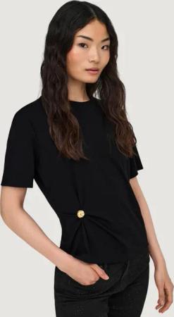 WOMEN'S Crop Top Onlelena S/S Detail T-Sud Jrs SCHWARZ