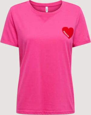 WOMEN'S Crop Top Onlvica S/S Fold Up Velvet Top Box Ccjrs fuchsienrosa