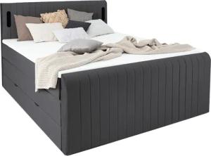 wonello Boxspringbett FLY, mit Bettkasten und LED-Beleuchtung, inklusive Premium Topper