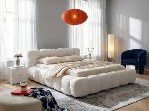 wonello Polsterbett Nuba (das Original), Bett mit Bettkasten und Lattenrost – eleganter Boucle-Stoff