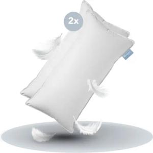 XDREAM Daunenkissen Premium, Kopfkissen 40x80 cm und 80x80 cm, entwickelt in Deutschland, Füllung: 100% Daunen und Federn, Bezug: 100% Baumwolle, Rückenschläfer, Seitenschläfer, Bauchschläfer, Daunenkopfkissen, Bettkissen, Schlafkissen, für Allergiker gee