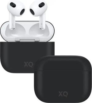 XQISIT Kopfhörer-Schutzhülle Etui Silikon Skin Case Cover Schutz-Hülle Schwarz, passend für Ladecase Apple AirPods 3 Bluetooth Ohrhörer Kopfhörer