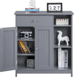 Yaheetech Badkommode Badezimmerschrank mit Schublade & verstellbaren Einlegeböden, Unterschrank Badschrank Badezimmermöbel, 75 x 30 x 80 cm