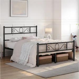 Yaheetech Bettgestell Metallbett mit Kopfteil, Einzelbett/Doppelbett Metallbettrahmen, 90-160 cm (B)