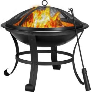 Yaheetech Feuerschale, mit Schürhaken und Abdeckung