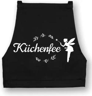 Youth Designz Grillschürze Damen Schürze KÜCHENFEE Print Kochschürze Statement Geschenk Frauen, mit lustigem Spruch & Logo Aufdruck