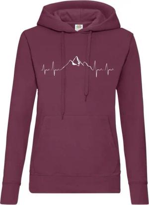 Youth Designz Kapuzenpullover Heartbeat Mountain Damen Hoodie Pullover für Frauen mit Trendigem Wander Frontdruck