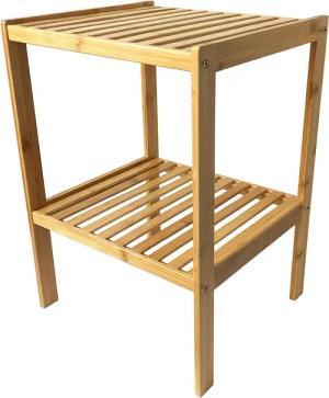 Yudu Regalelement Regal Badregal Regal mit 2 Ablageflächen Bambus