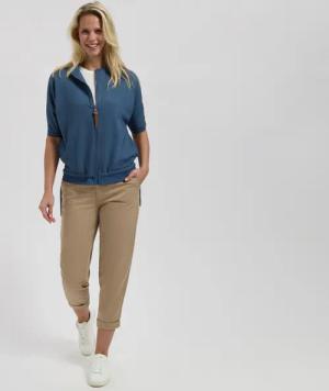 Yule Damen - Strickjacke - Kurzarm - Blau