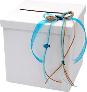 ZauberDeko Geschenkbox Briefbox Blau Kommunion Konfirmation Kartenbox Geldgeschenk