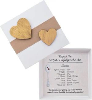 ZauberDeko Geschenkbox Geldgeschenk Verpackung Gold Hochzeit Geschenk Rezept für 50 Jahre Ehe