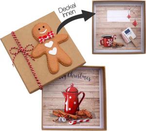 ZauberDeko Geschenkbox Geldgeschenk Verpackung Weihnachten Lebkuchenmann Kekse Zuckerstange