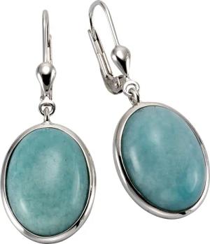 Zeeme Gemstones Ohrringe Silber 925 rhodiniert mit 2x Amazonit 16x12mm