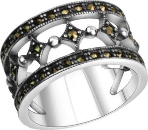Zeeme Gemstones Ring Silber 925 oxidiert mit 40x Markasit