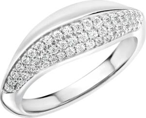 Zeeme Silber Ring Silber 925 rhodiniert mit Zirkonia weiß