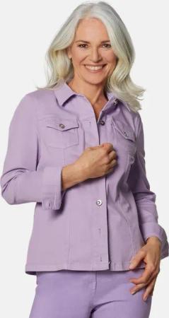 Zeitlose Jeansjacke mit tollen Details - flieder - Gr. 48 von Goldner Fashion