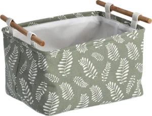 Zeller Aufbewahrungskorb Leaves grün Baumwolle B/H/L: ca. 27x20,5x35 cm