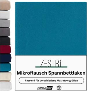 Zestri Spannbettlaken Mikroflausch Bettlaken flauschig & warm, Teddyflausch, 40 cm Steghöhe, Gummizug: rundum, für normale Matratzen Boxspringbett Wasserbett, verschiedene Größen