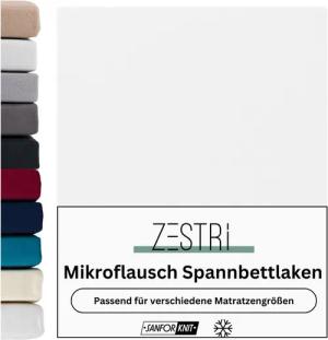 Zestri Spannbettlaken Mikroflausch Bettlaken flauschig & warm, Teddyflausch, 40 cm Steghöhe, Gummizug: rundum, für normale Matratzen Boxspringbett Wasserbett, verschiedene Größen