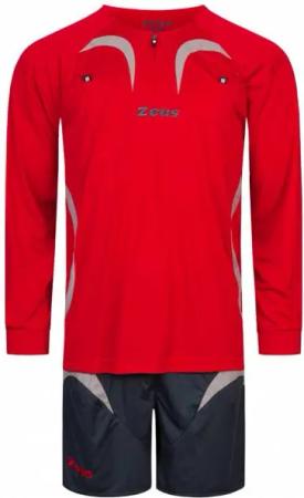 Zeus Herren Schiedsrichter Set Trikot mit Shorts Rot