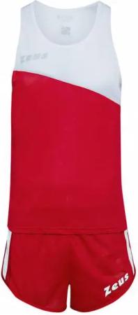 Zeus Kit Robert Herren Leichtathletik Singlet Set Trikot mit Shorts rot