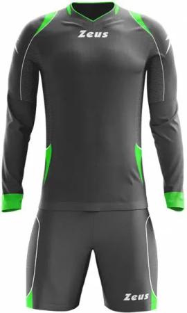 Zeus Paros Torwart Set Langarm Trikot mit Shorts Grau Neon Gelb