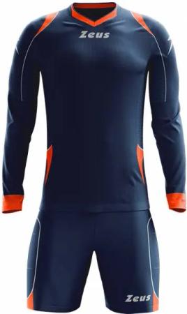Zeus Paros Torwart Set Langarm Trikot mit Shorts Navy Rot