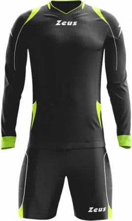 Zeus Paros Torwart Set Langarm Trikot mit Shorts Schwarz Neon Gelb