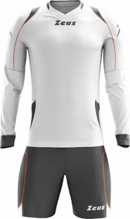 Zeus Paros Torwart Set Langarm Trikot mit Shorts Weiß Grau