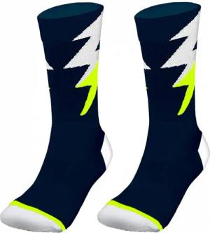 Zeus Thunder lange Spezial Trainingssocken navy neongelb