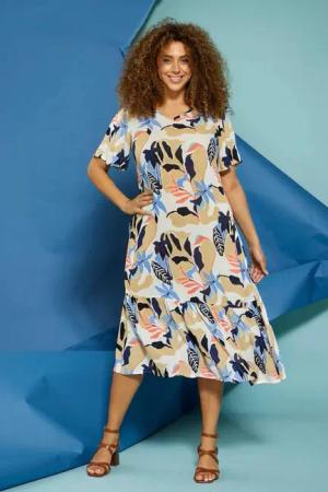 Zhenzi Tunikakleid Tunikakleid Lyda gemustert Cornflower blue aus Viskose