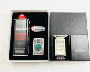 Zippo Feuerzeug Feuerzeug Celtic Green Cross Nordisches Kreuz Geschenkset