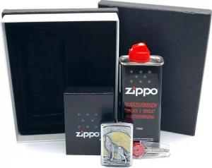 Zippo Feuerzeug Wolf at Moonlight Emblem Sturmfeuerzeug