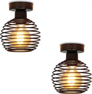 ZMH Deckenleuchte Schwarz Retro Deckenlampe E27 max. 40 Watt Pefekt für Flur, Vintage, ohne Leuchtmittel, Metall Lampenschirm