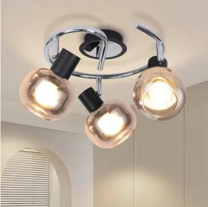 ZMH Deckenstrahler 2/3/4/6 Flammig E14 Rauchglas Deckenleuchte Modern Max.25W Flur, Einfache Installation, ohne Leuchtmittel, Schwenkbar 350° Wohnzimmerlampe für Schlafzimmer