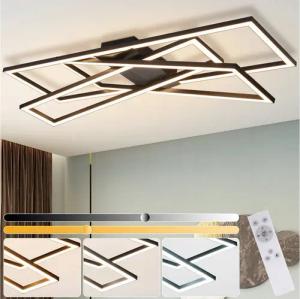 ZMH LED Deckenleuchte Wohnzimmer Schwarz 36/45W Dimmbar Deckenlampe Büro Kinderzimmer, Augenschutz, Einfache Installtion, LED fest integriert, 3000-6500K, Timer-Funktion Schlafzimmerlampe mit Fernbedienung