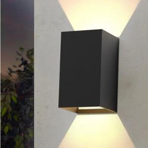 ZMH LED Wandleuchte Außenwandleuchte Schwarz Up Down 7W Wandstrahler Wand Treppenhaus, ‎Energieeffizient, LED fest integriert, 3000k, Außenleuchte Flur