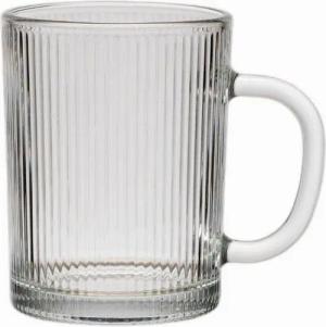 Zoha Glas 2er Set Riffle Cup Henkelglas - 360 ml Glas, Hitzebeständig, 2-tlg.